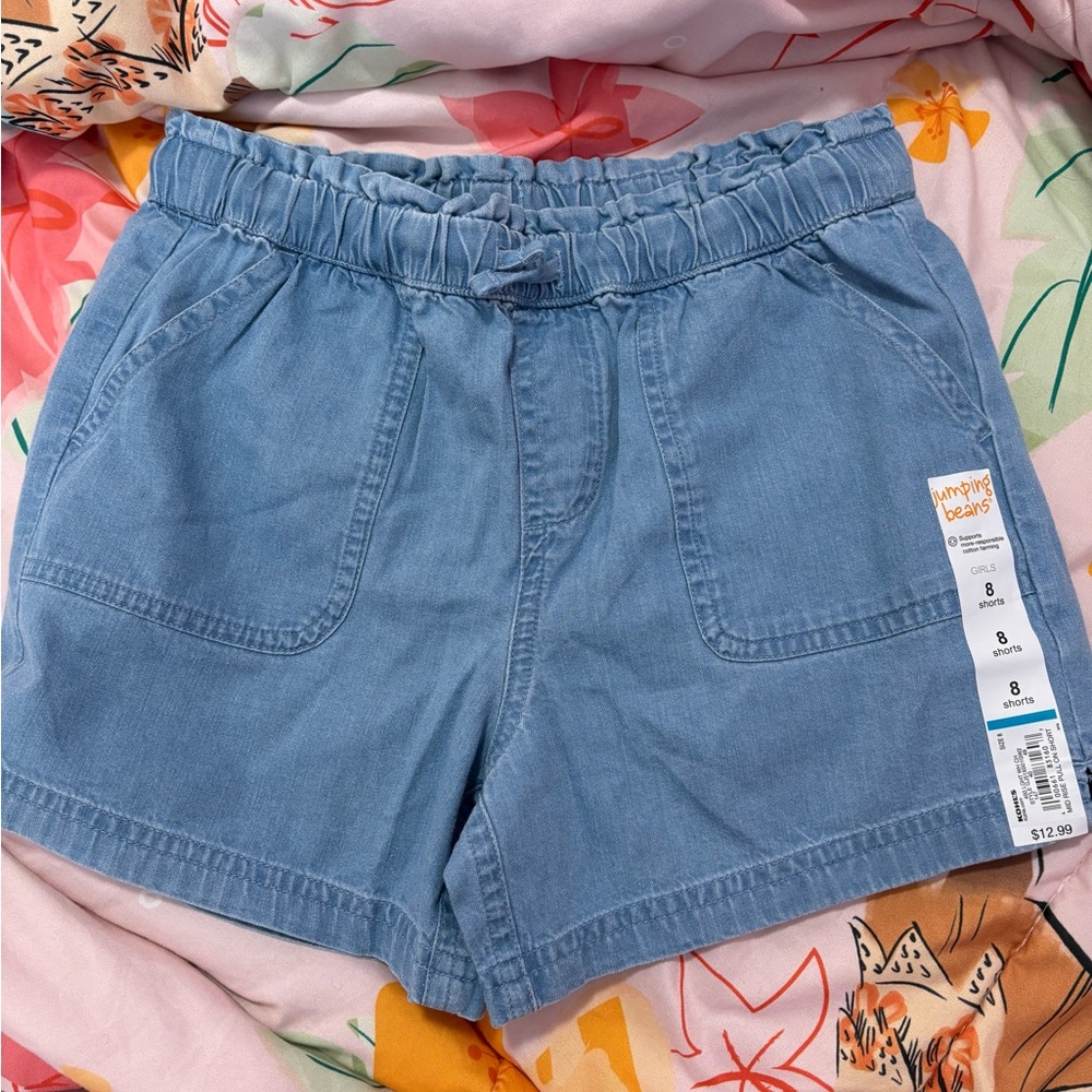 jumping beans Light Blue Girls' Elastic-Waist Jean Shorts